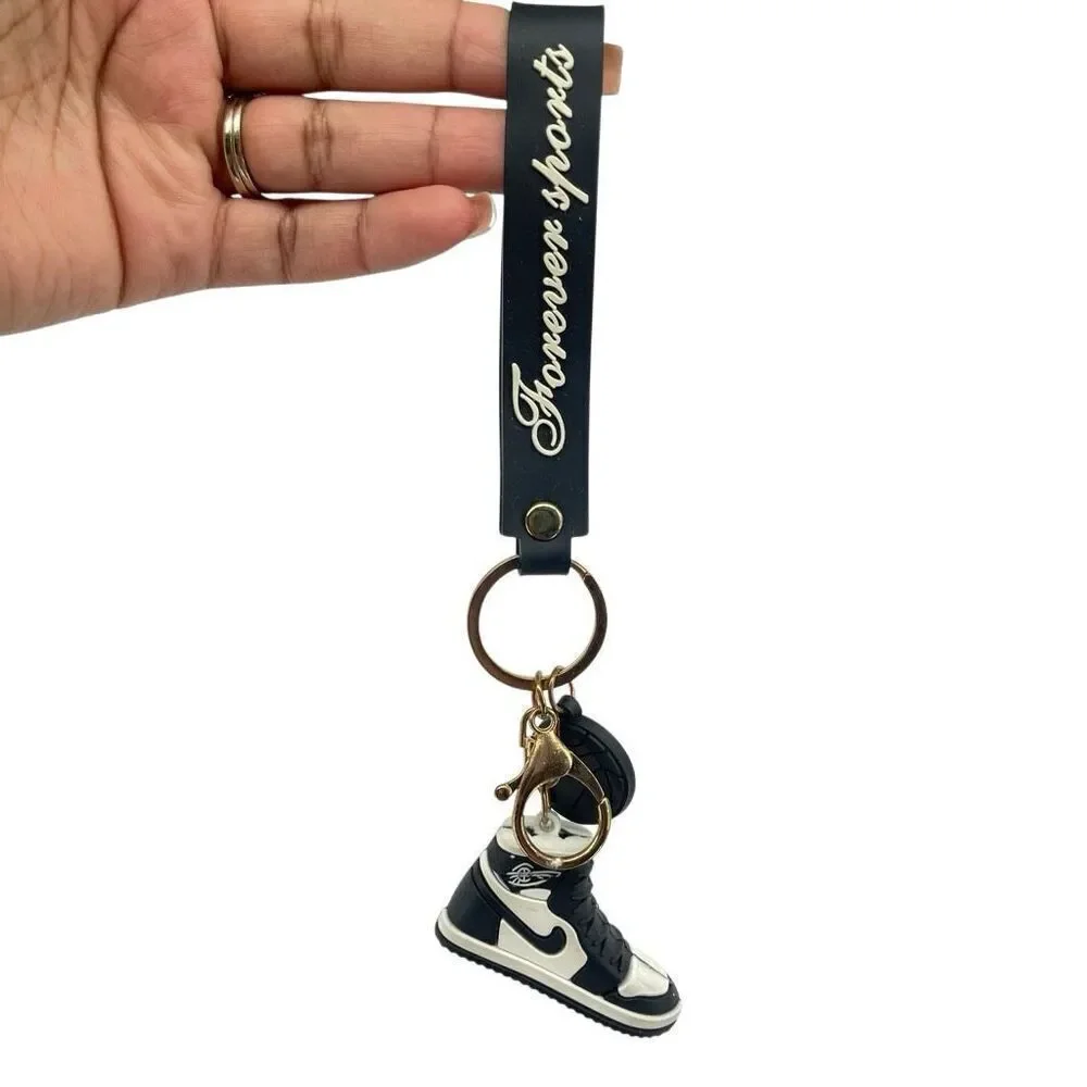 Forever Sports Nike Jordan 01 Sneaker Keychain | Black Basketball Shoe Key Ring